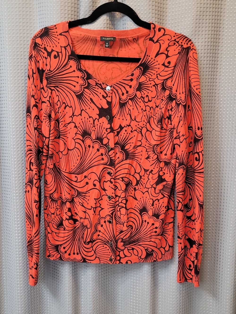 Talbots Print Cardigan Size M